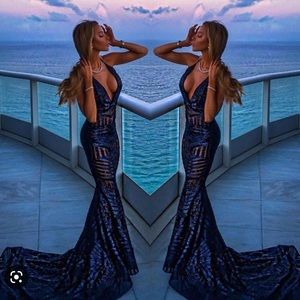 STELLO Michael Costello Britney dress Blue Size S/XS